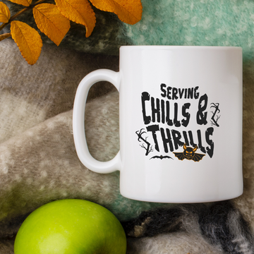 Serving Chills and Thrills – the perfect eerie mug for horror fans and coffee lovers.