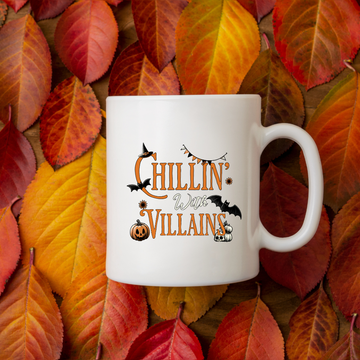 Chillin' With Villains – the perfect mischievous mug for anti-hero fans and coffee lovers.