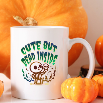 Cute But Dead Inside – the perfect relatable mug for dark humor lovers and coffee enthusiasts.