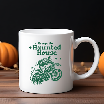 Escape The Haunted House – the perfect adventurous mug for thrill-seekers and coffee lovers.