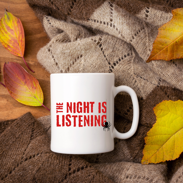The Night Is Listening – the perfect mysterious mug for midnight souls and coffee lovers.