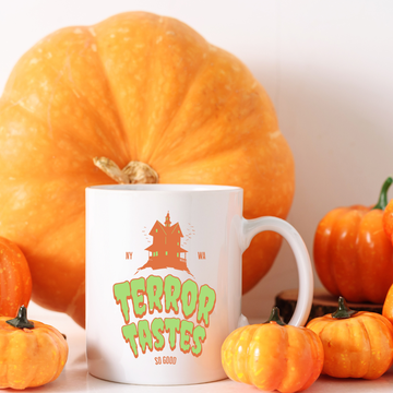 Terror Tastes So Good – the perfect wicked mug for thrill-seekers and coffee lovers.