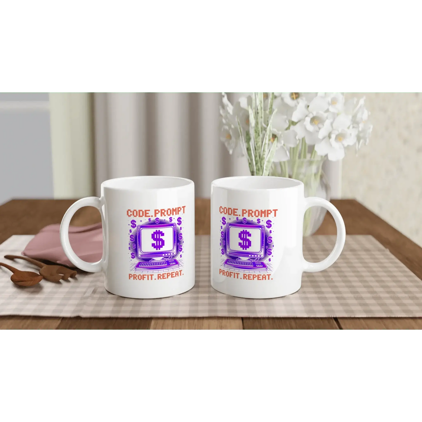 Code.prompt.profit.repeat mug - Mood In A Mug