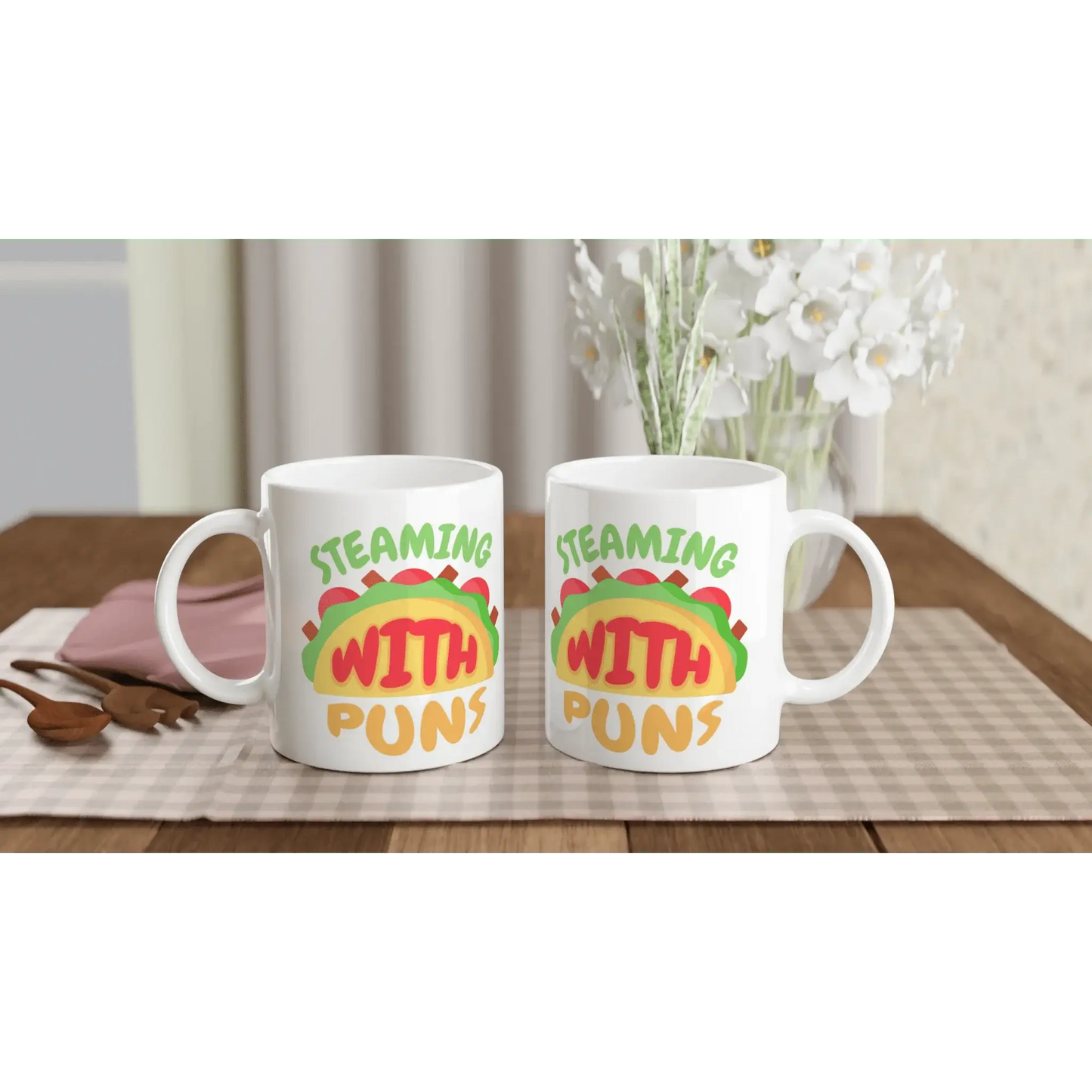Steaming with puns Mug - Mood In A Mug
