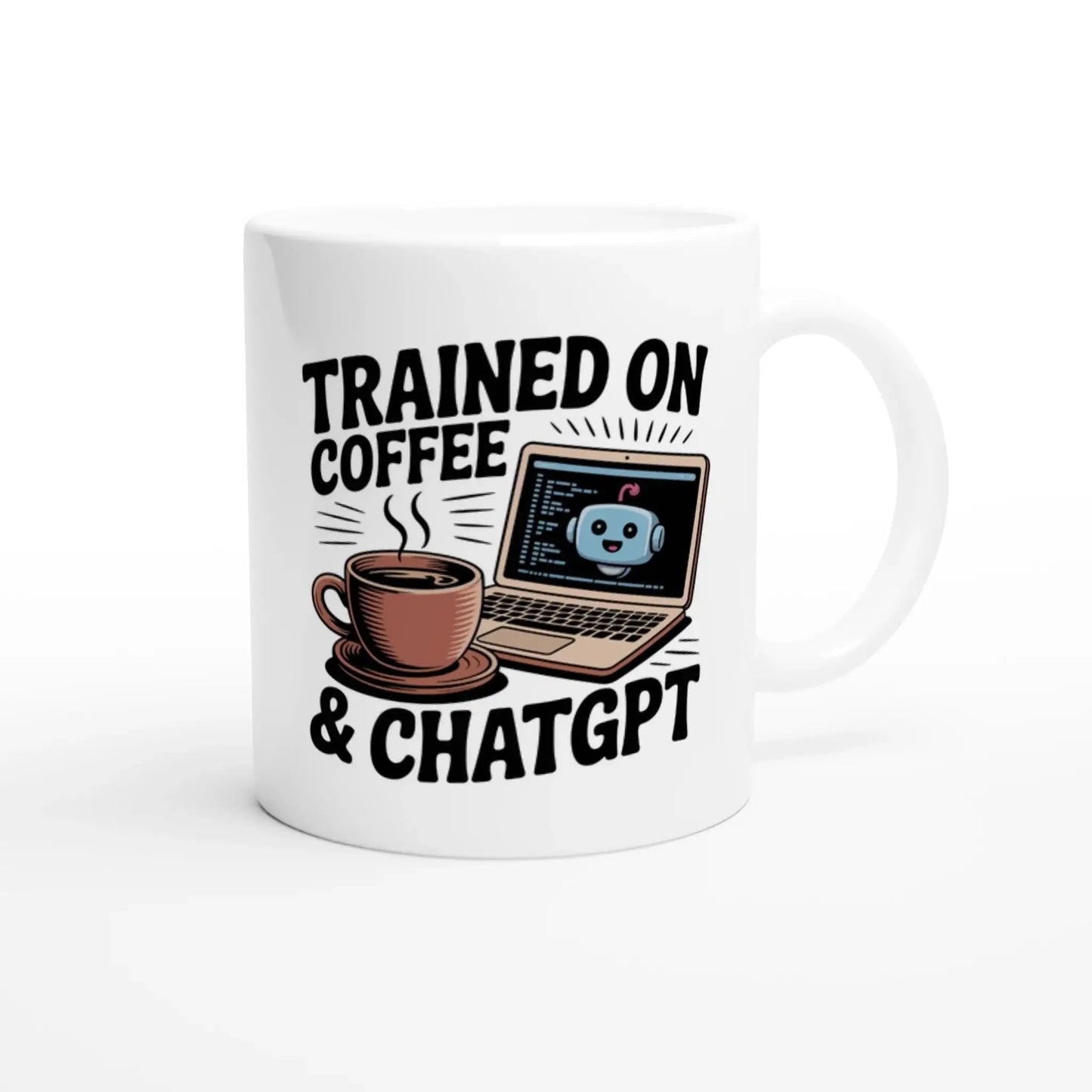 Trained on Coffee and Chatgpt Mug - Mood In A Mug
