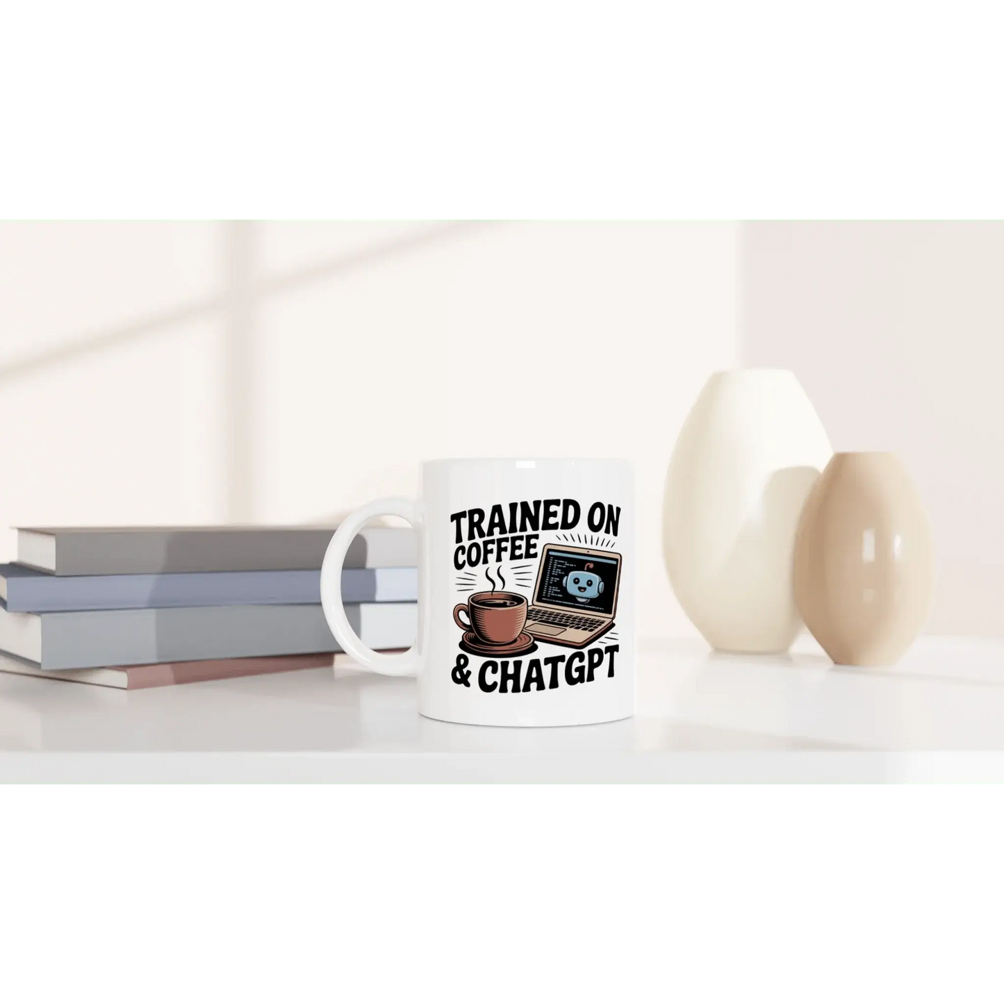 Trained on Coffee and Chatgpt Mug - Mood In A Mug