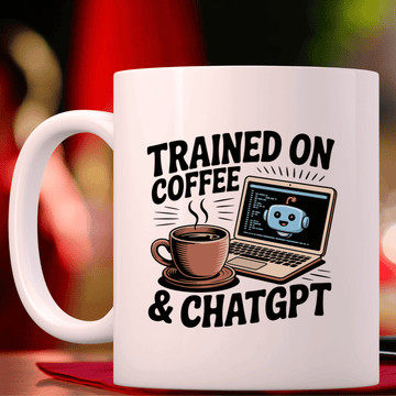 Trained on Coffee and Chatgpt Mug - Mood In A Mug