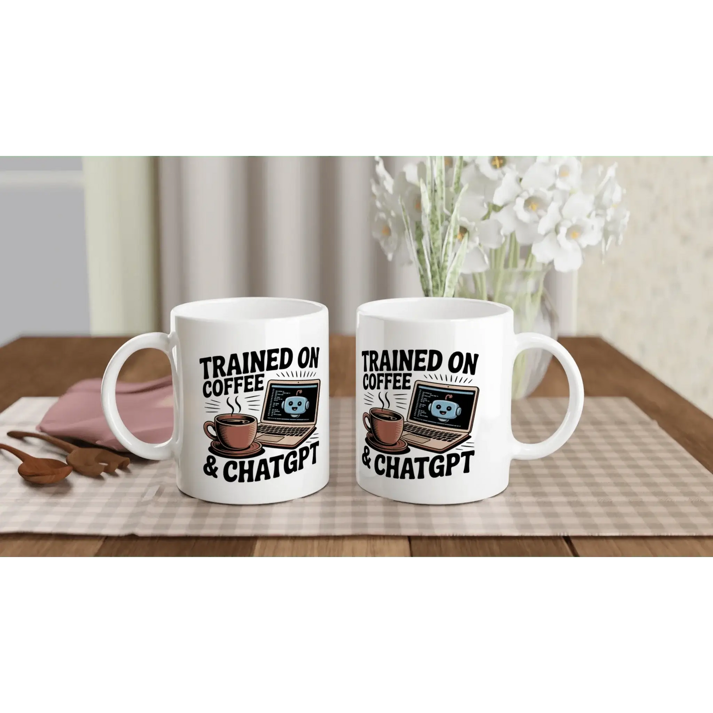 Trained on Coffee and Chatgpt Mug - Mood In A Mug