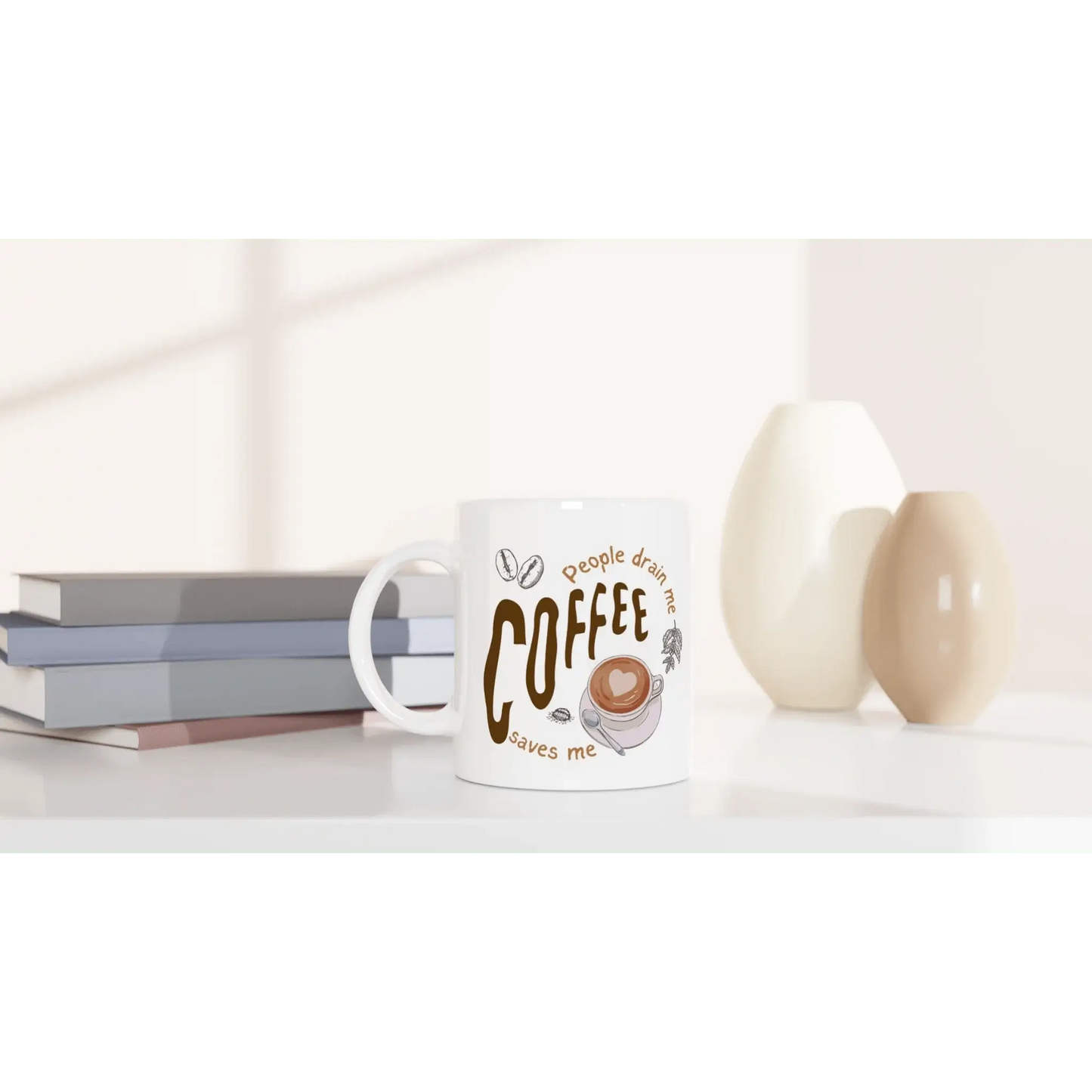White 11oz Ceramic Mug - Mood In A Mug