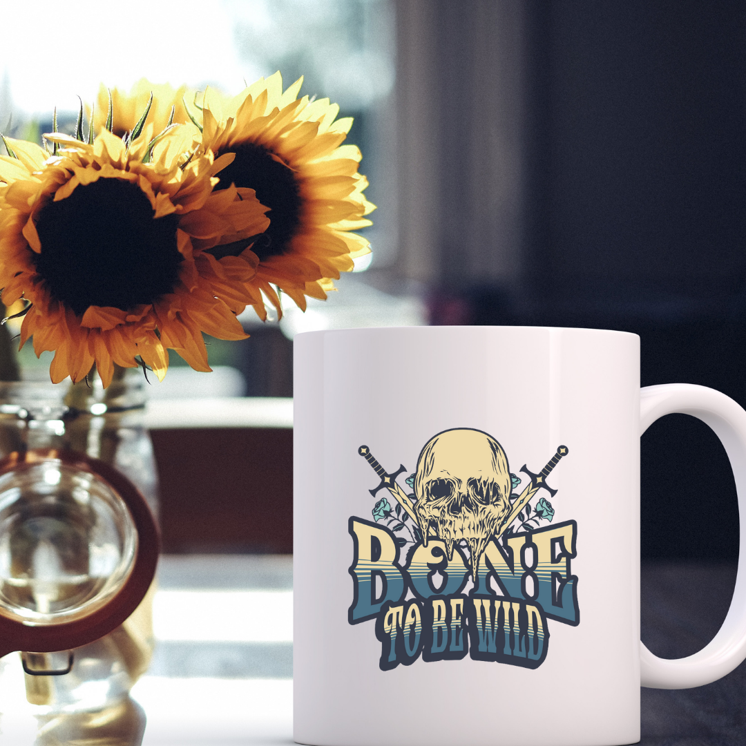 Bone To Be Wild – the perfect rebellious mug for spooky coffee lovers.