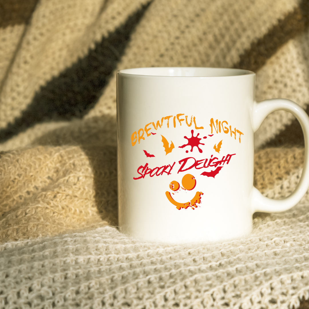 Brewtiful Night Spooky Delight – the perfect enchanting mug for moonlit coffee lovers.