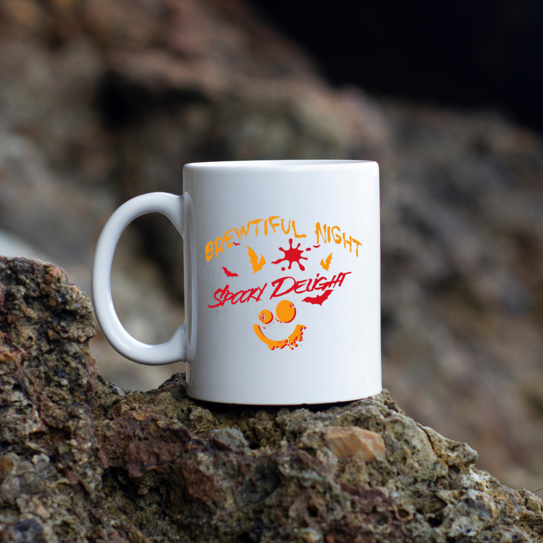 Brewtiful Night Spooky Delight – the perfect enchanting mug for moonlit coffee lovers.