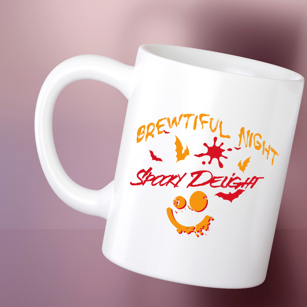 Brewtiful Night Spooky Delight – the perfect enchanting mug for moonlit coffee lovers.