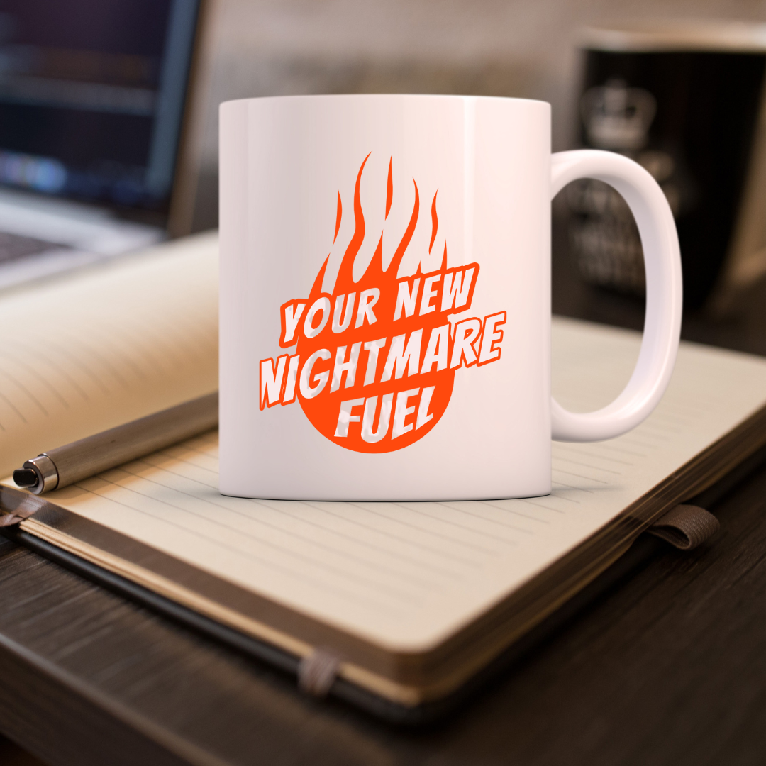 Your New Nightmare Fuel – the perfect chilling mug for horror fans and coffee lovers.
