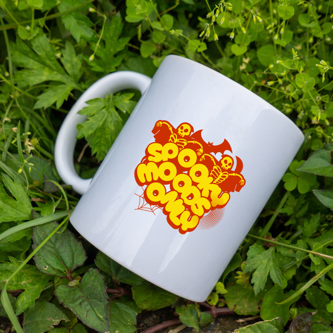 Spooky Moods Only – the perfect haunting mug for Halloween lovers and coffee enthusiasts.