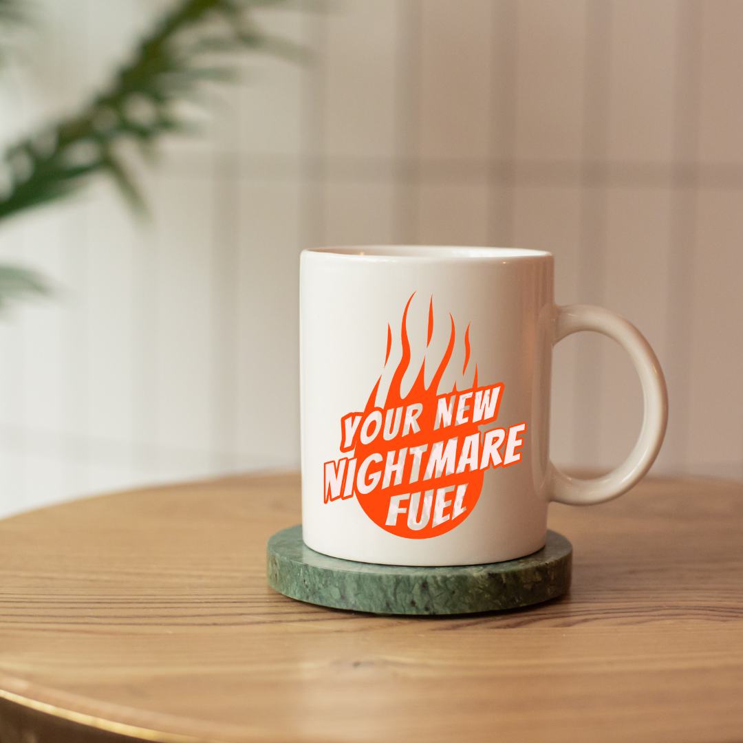Your New Nightmare Fuel – the perfect chilling mug for horror fans and coffee lovers.