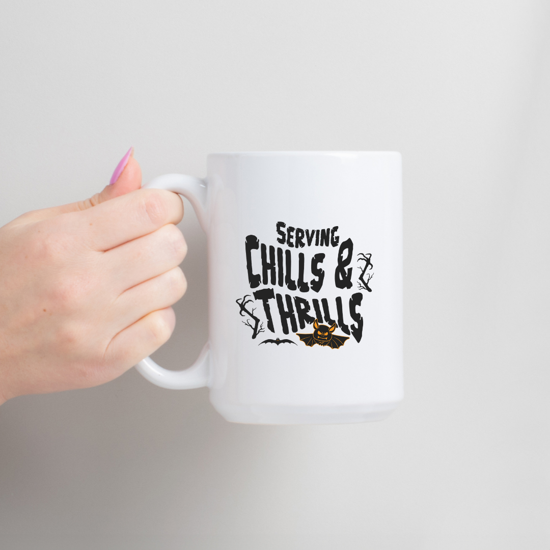 Serving Chills and Thrills – the perfect eerie mug for horror fans and coffee lovers.