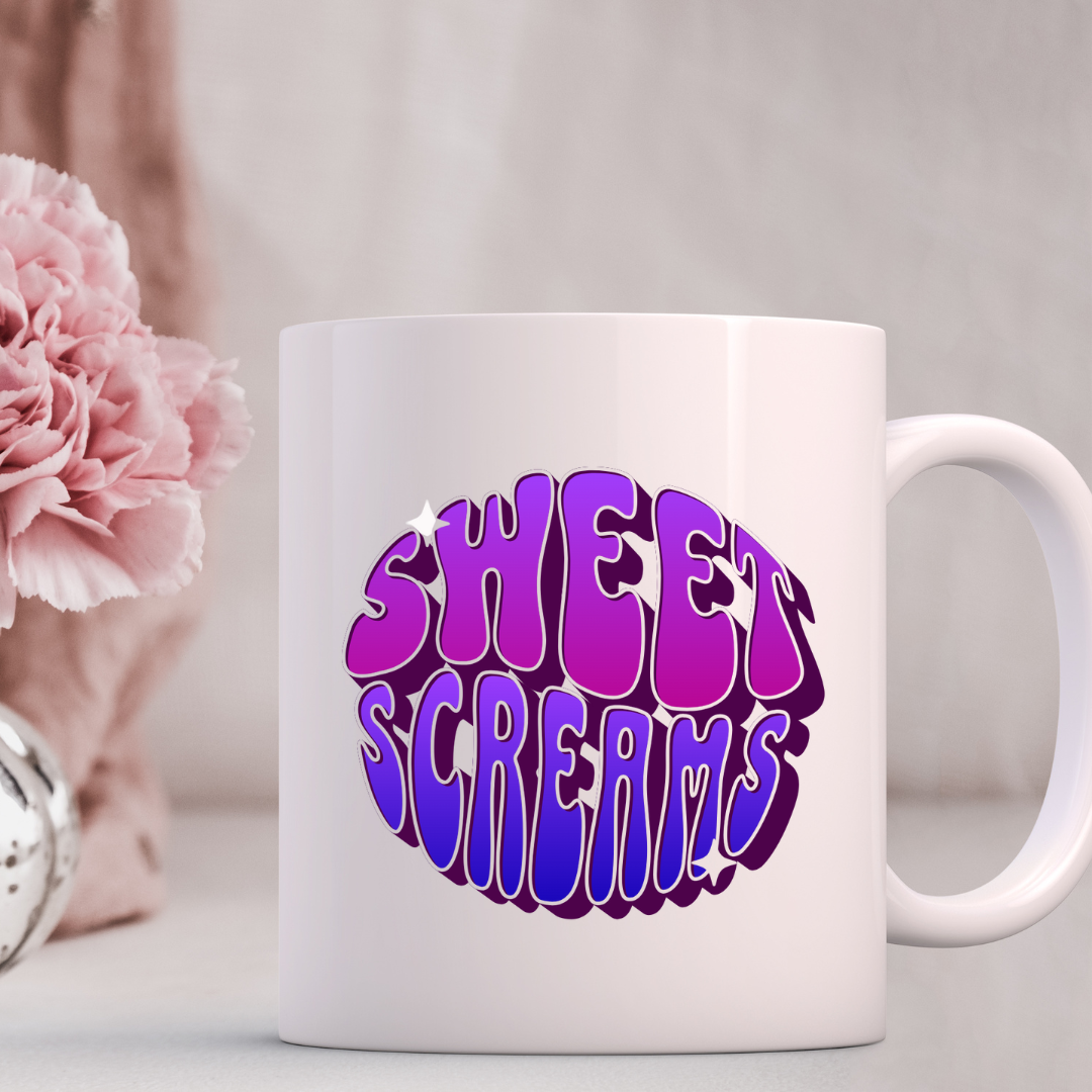Sweet Screams – the perfect playful mug for spooky-season lovers and coffee enthusiasts.