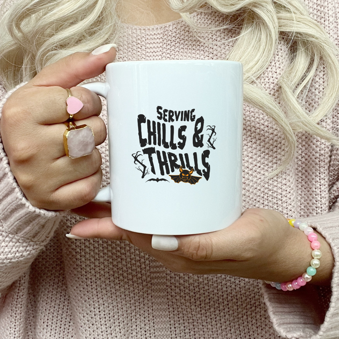 Serving Chills and Thrills – the perfect eerie mug for horror fans and coffee lovers.