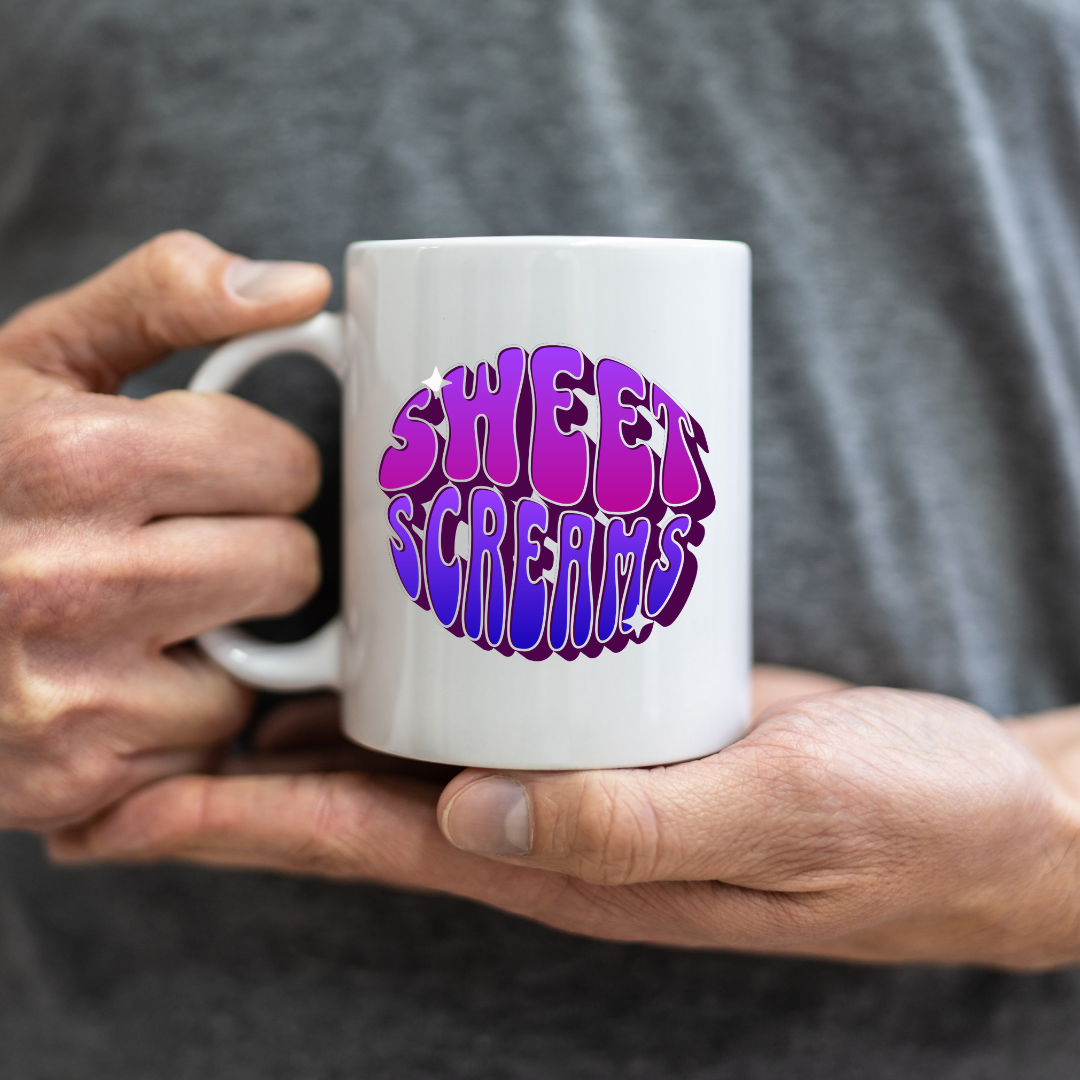 Sweet Screams – the perfect playful mug for spooky-season lovers and coffee enthusiasts.