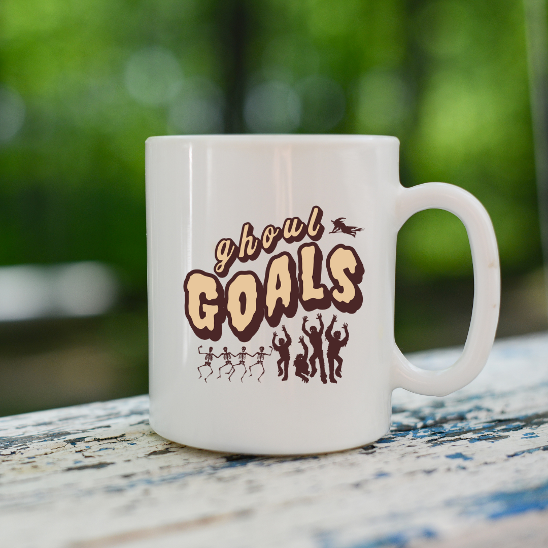 Ghoul Goals – the perfect eerie mug for stylish spooks and coffee lovers.