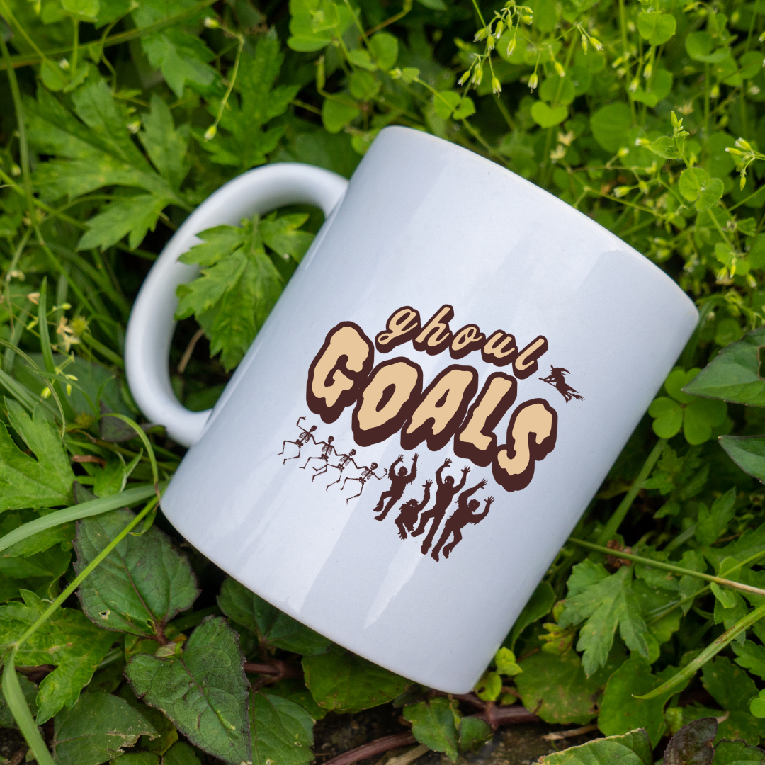 Ghoul Goals – the perfect eerie mug for stylish spooks and coffee lovers.