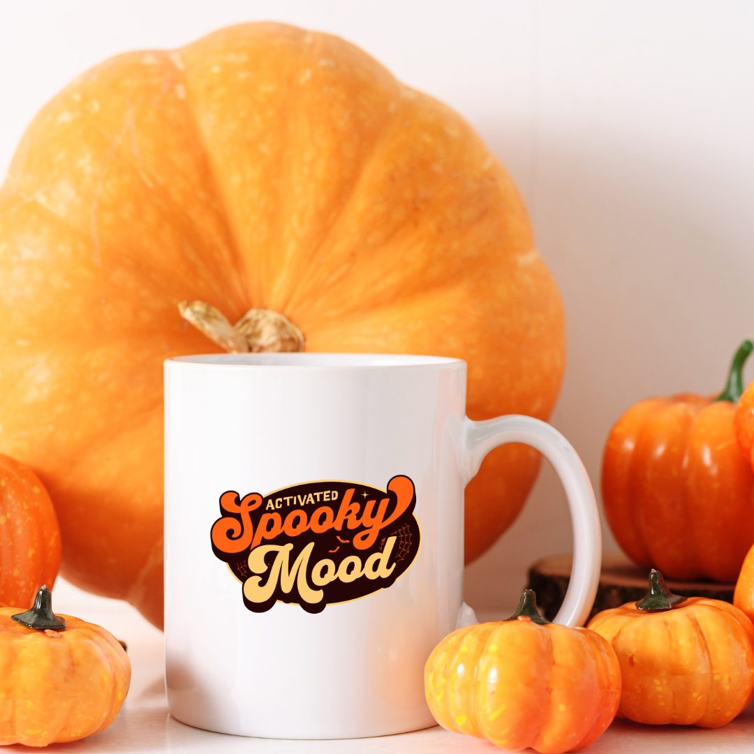 Activated Spooky Mood – the perfect eerie mug for Halloween lovers and coffee enthusiasts.