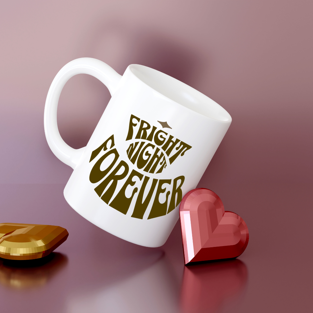 Fright Night Forever – the perfect thrilling mug for horror fans and coffee lovers.