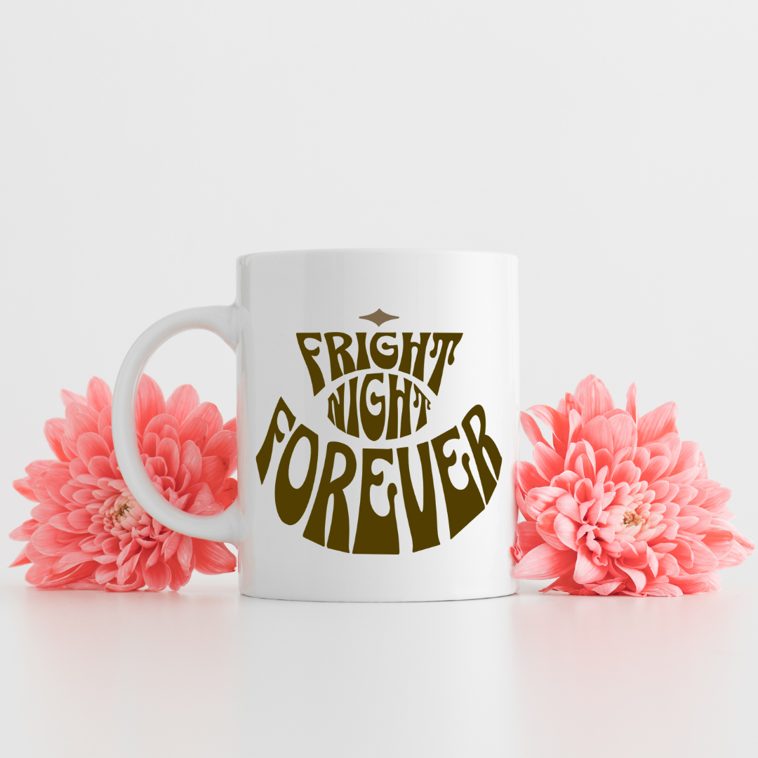 Fright Night Forever – the perfect thrilling mug for horror fans and coffee lovers.