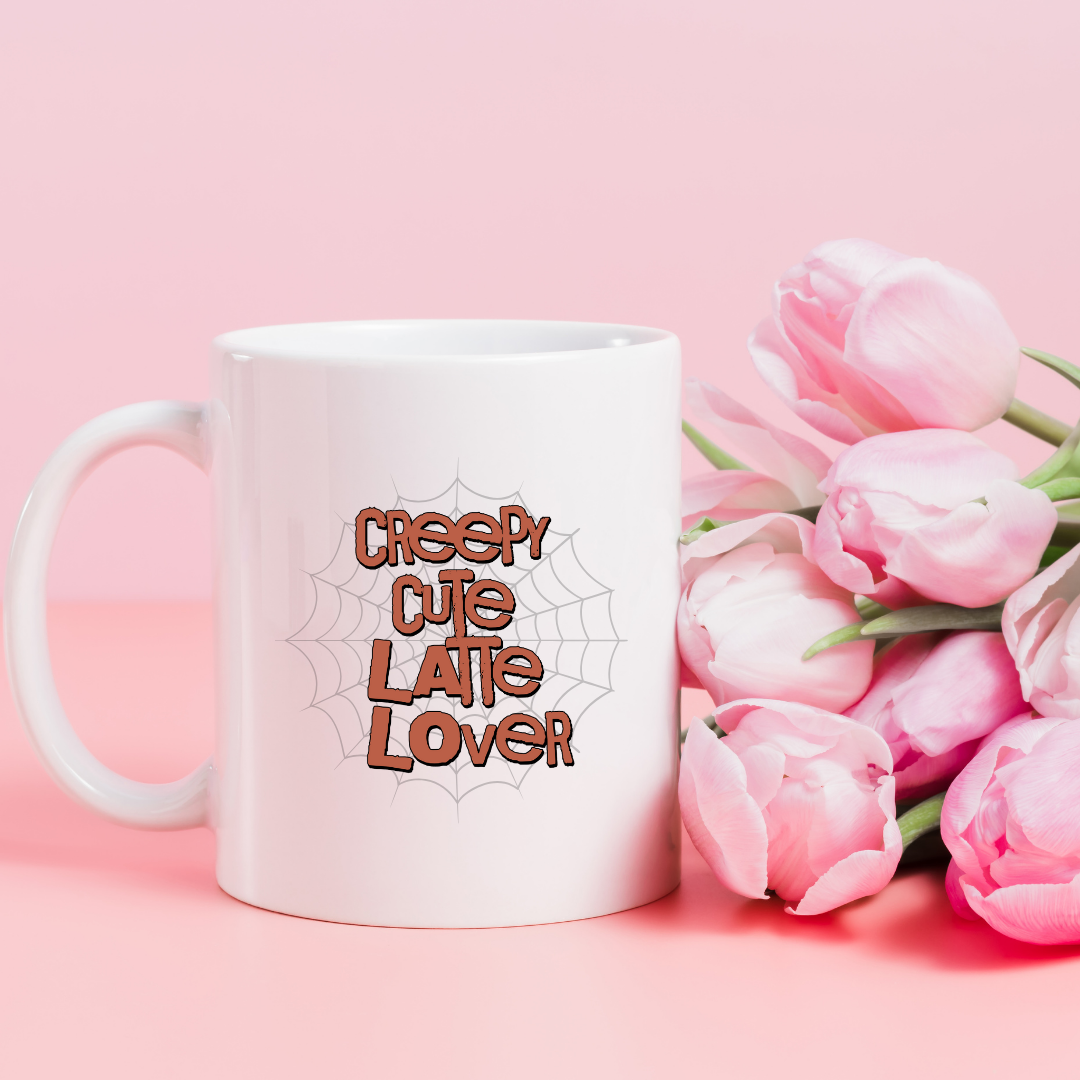 Creepy Cute Latte Lover – the perfect charmingly eerie mug for whimsical coffee enthusiasts.