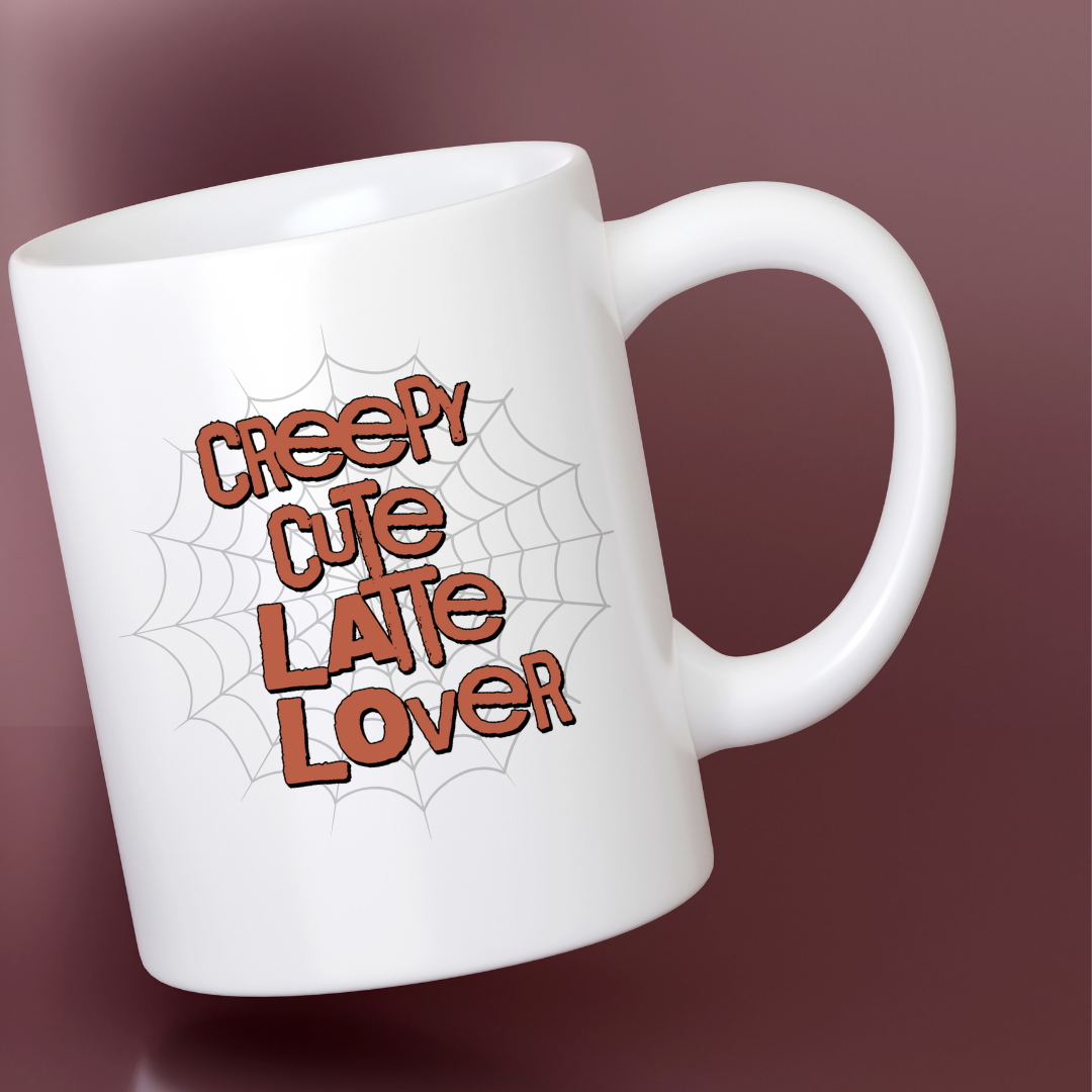 Creepy Cute Latte Lover – the perfect charmingly eerie mug for whimsical coffee enthusiasts.