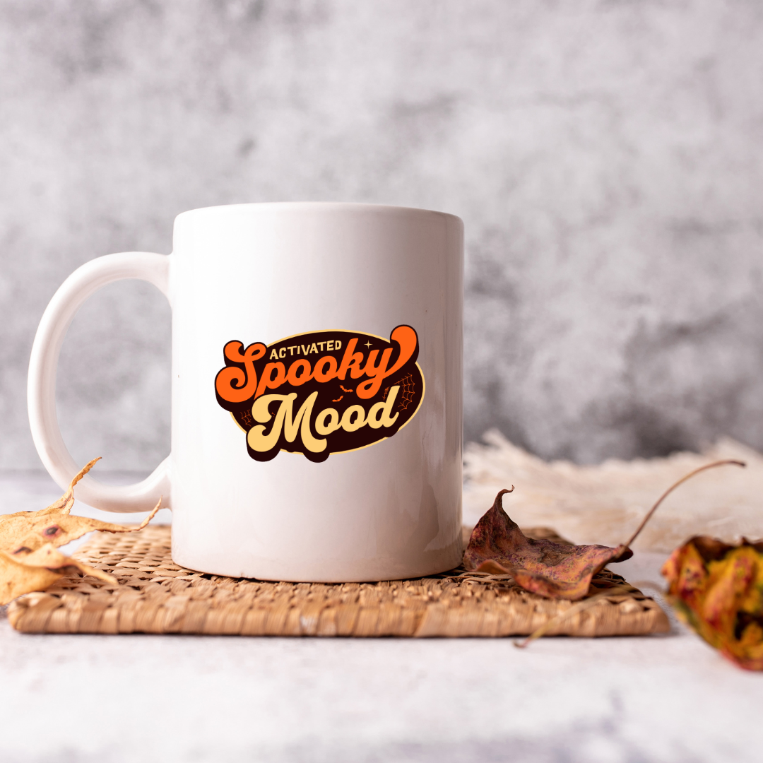 Activated Spooky Mood – the perfect eerie mug for Halloween lovers and coffee enthusiasts.