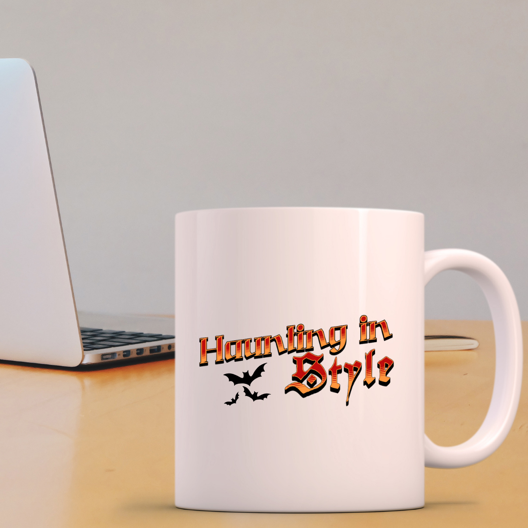 Haunting In Style – the perfect chic mug for fashionable phantoms and coffee lovers.