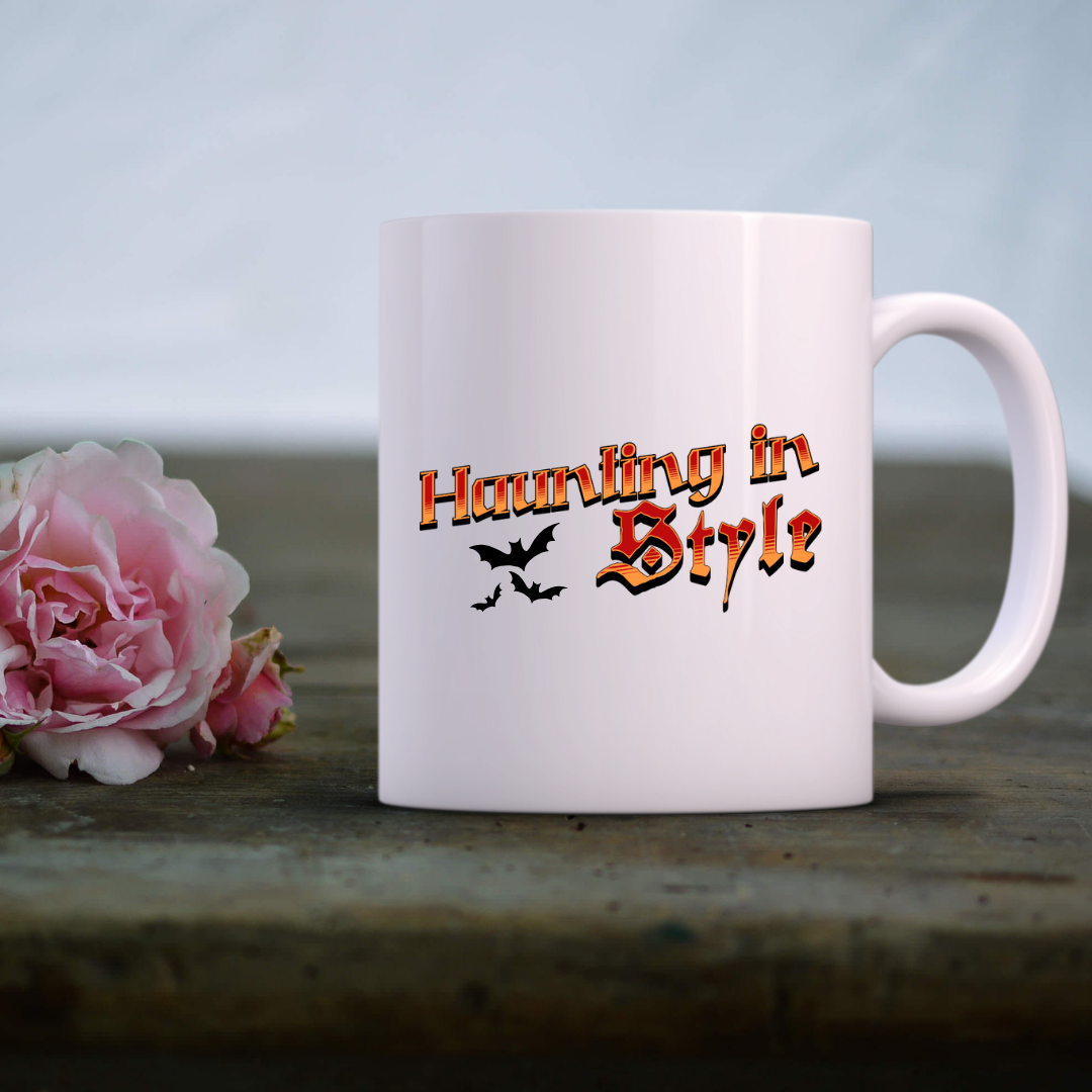 Haunting In Style – the perfect chic mug for fashionable phantoms and coffee lovers.