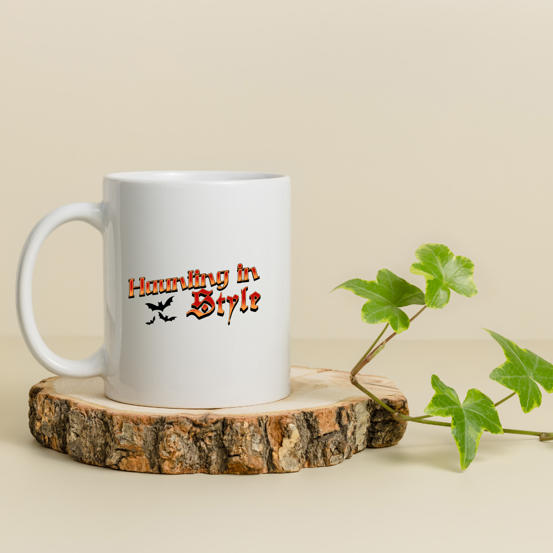 Haunting In Style – the perfect chic mug for fashionable phantoms and coffee lovers.