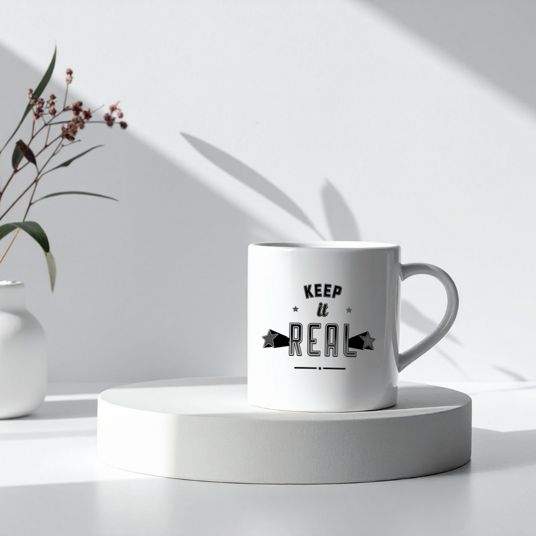 Keep It Real – the perfect authentic mug for honest coffee lovers.