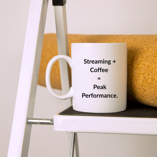 Streaming + coffee = peak performance Mug