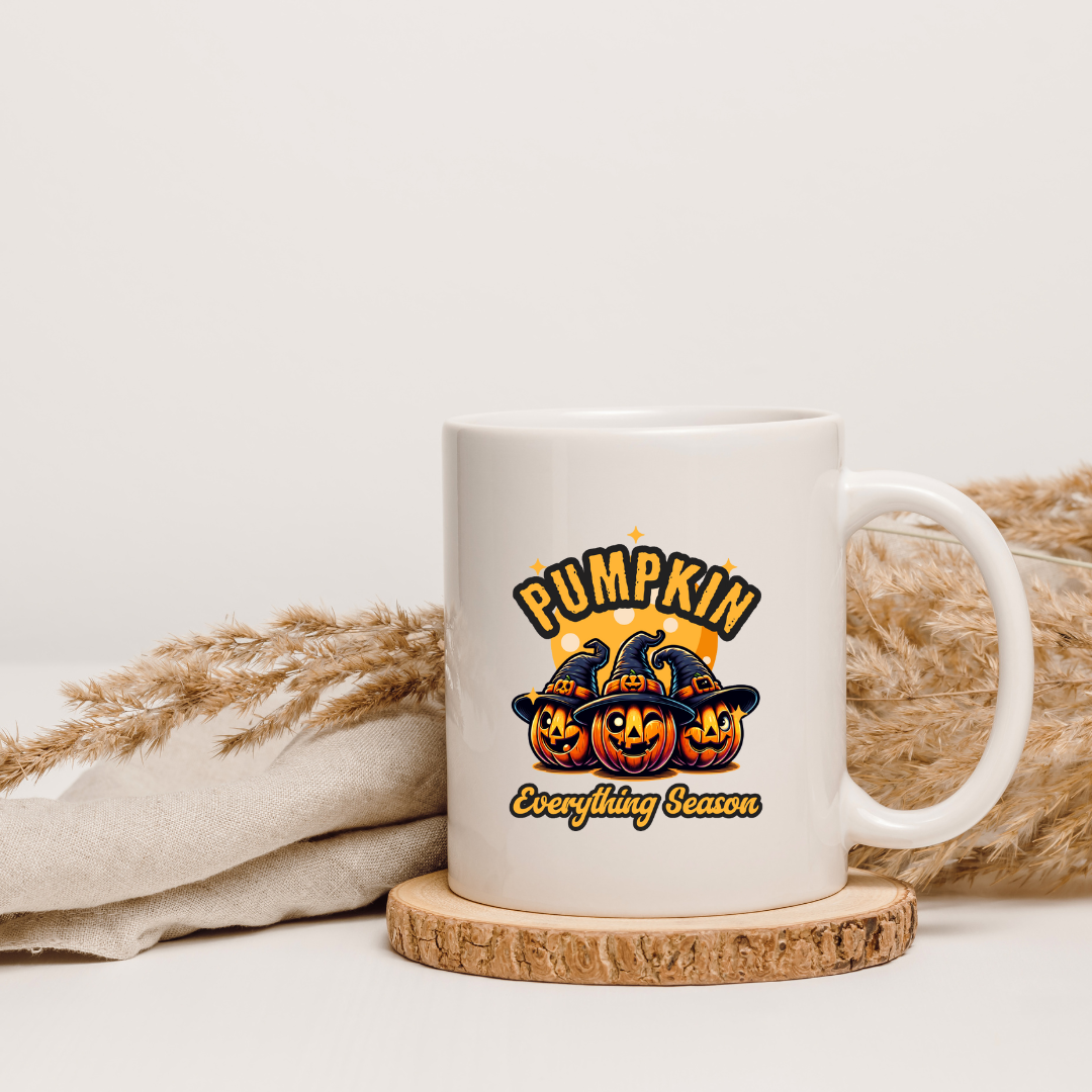 Pumpkin Everything Season – the perfect festive mug for autumn enthusiasts and coffee lovers.