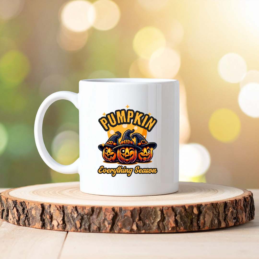 Pumpkin Everything Season – the perfect festive mug for autumn enthusiasts and coffee lovers.