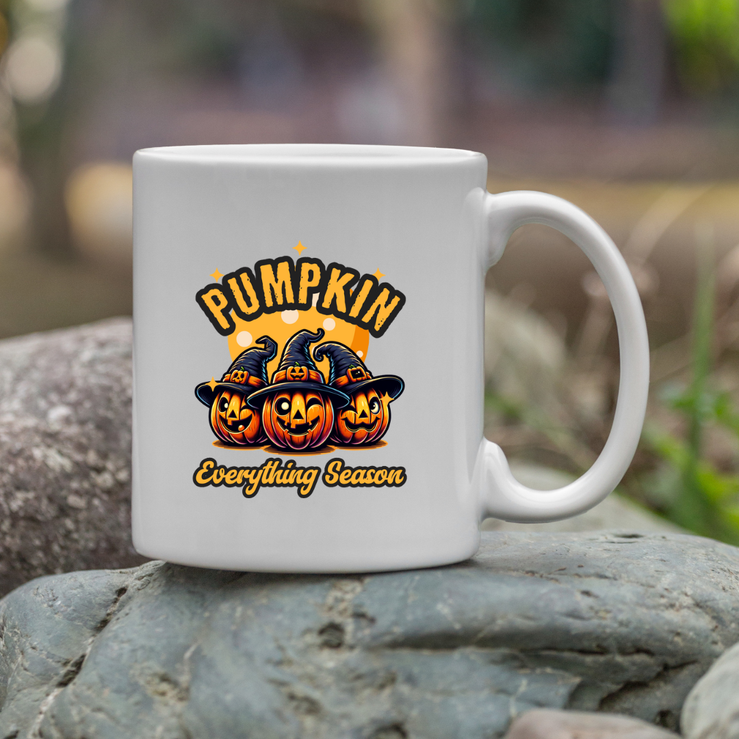 Pumpkin Everything Season – the perfect festive mug for autumn enthusiasts and coffee lovers.