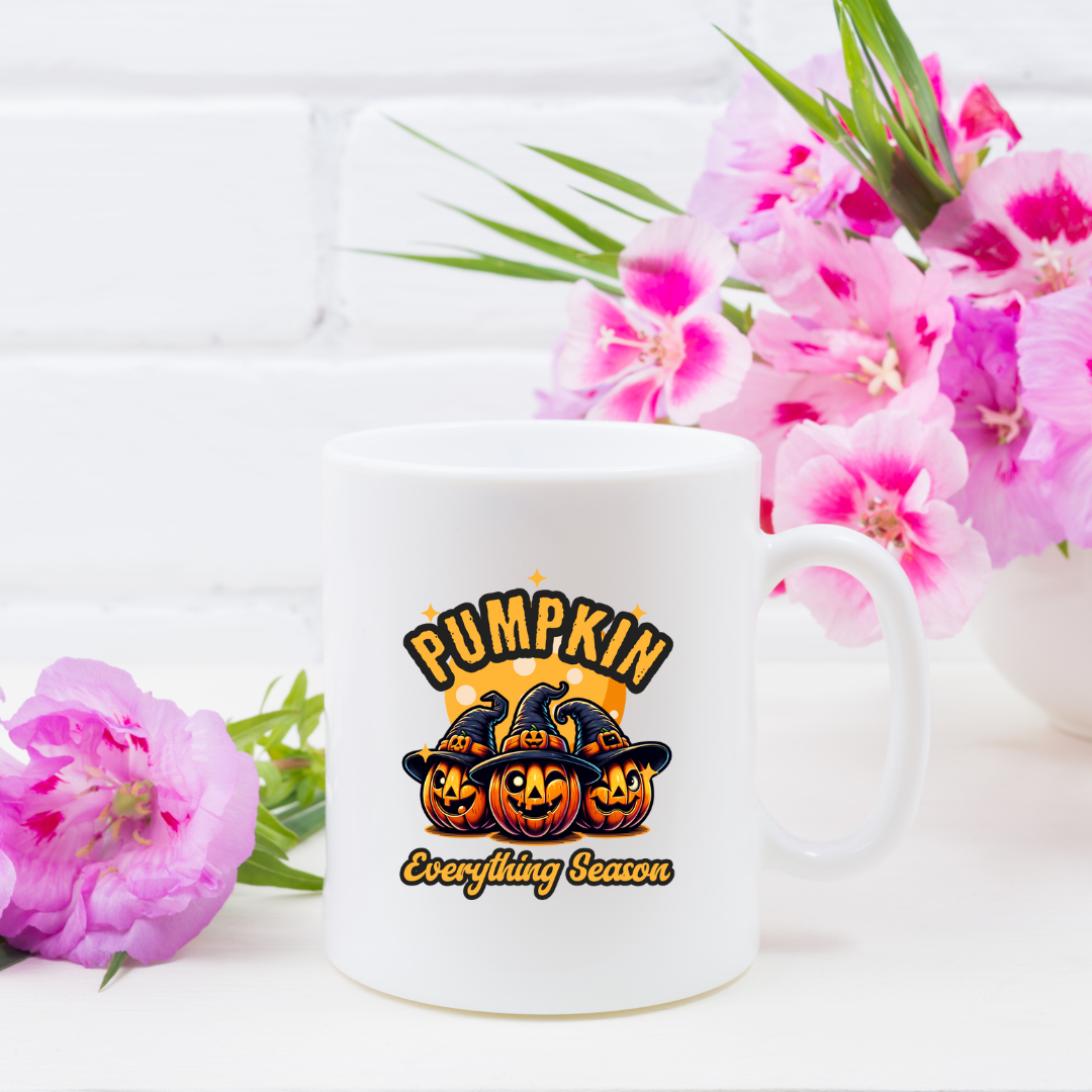 Pumpkin Everything Season – the perfect festive mug for autumn enthusiasts and coffee lovers.