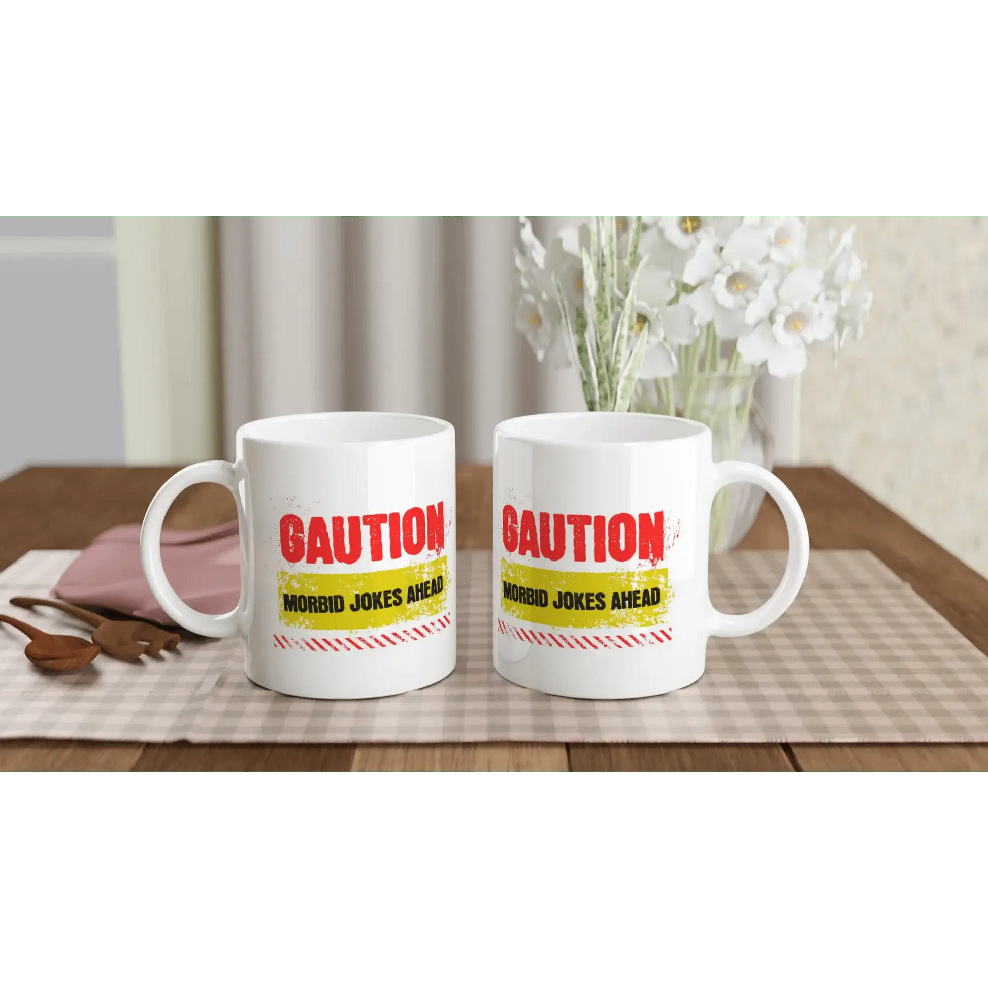 Caution! Morbid Jokes Ahead Mug - Mood In A Mug