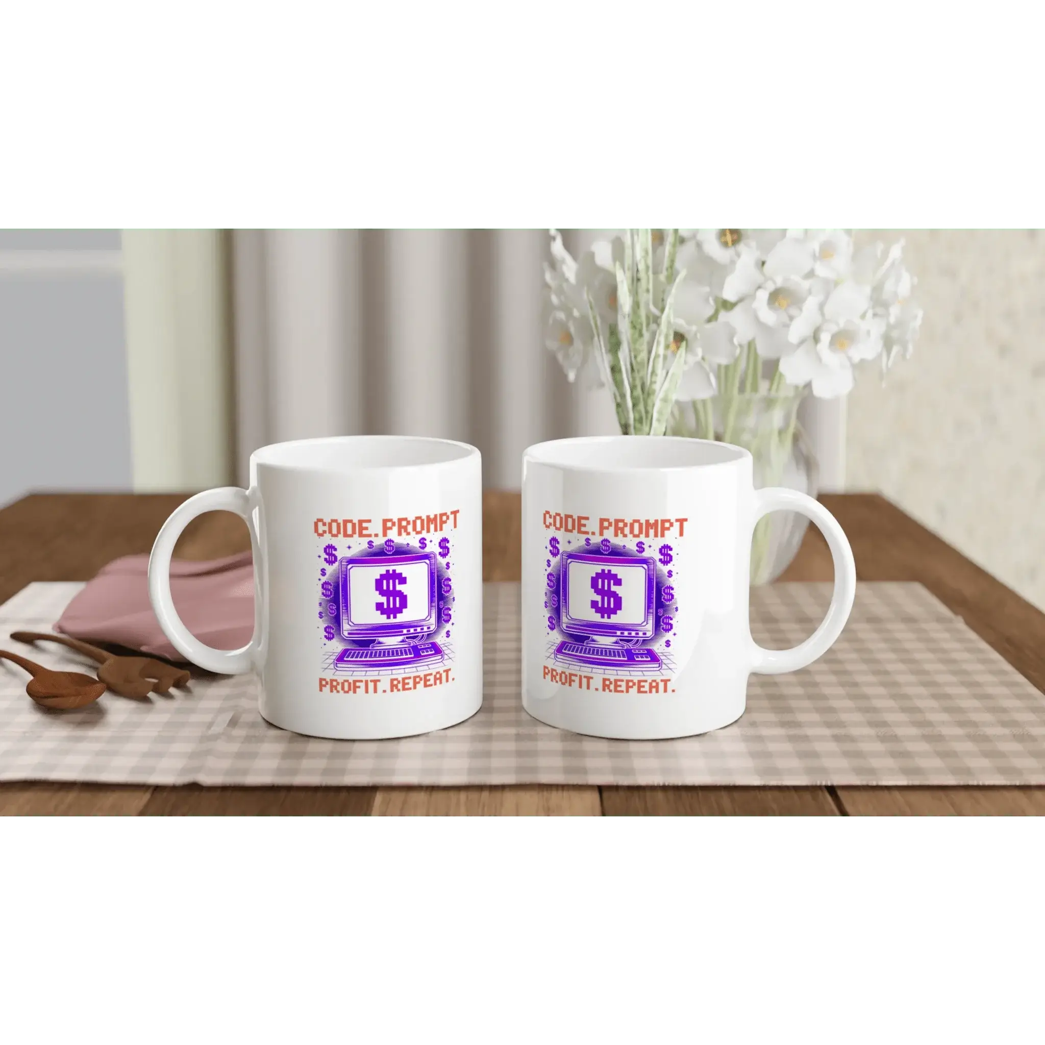 Code.prompt.profit.repeat mug - Mood In A Mug
