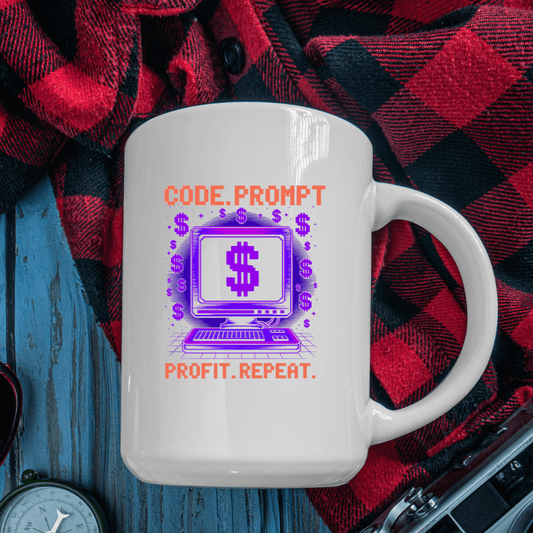 Code.prompt.profit.repeat mug - Mood In A Mug