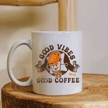 Good Vibes Start with Good Coffee Mug - Mood In A Mug
