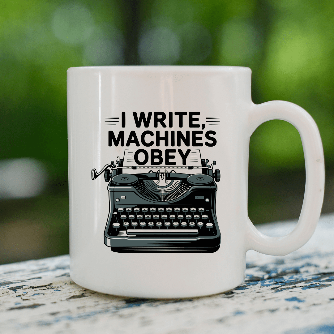 I write machines obey mug - Mood In A Mug