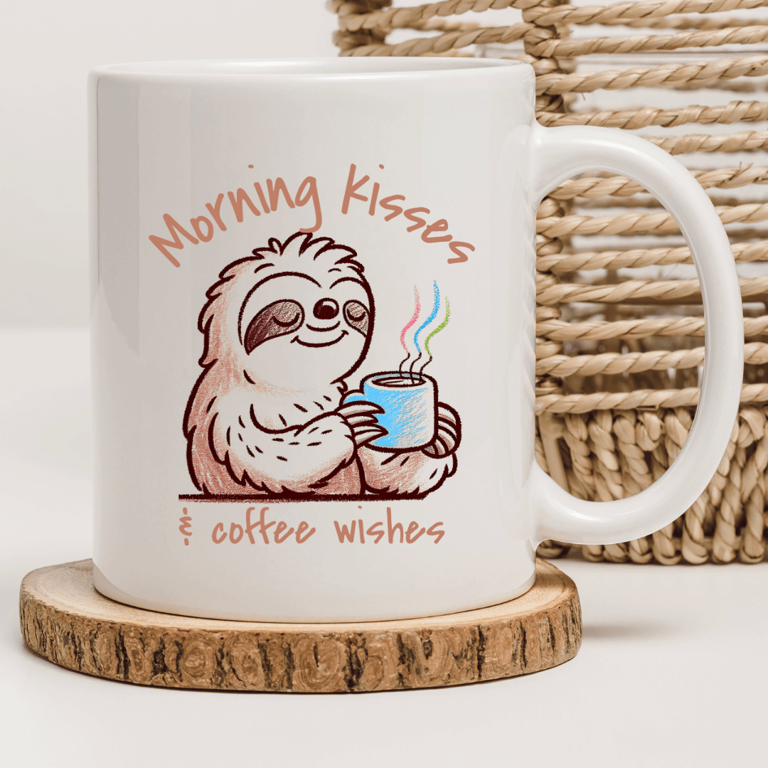 Morning kisses & coffee wishes Mug - Mood In A Mug