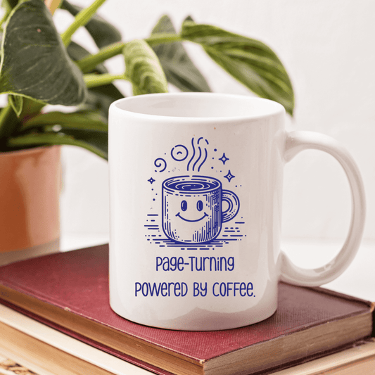 Page - turning powered by coffee Mug - Mood In A Mug