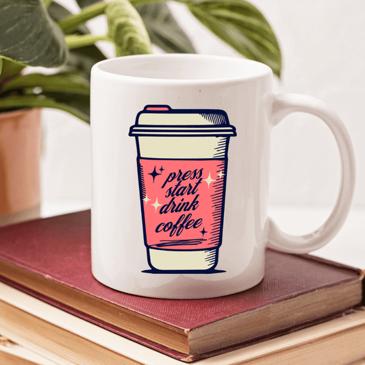 Press start. Drink coffee Mug - Mood In A Mug