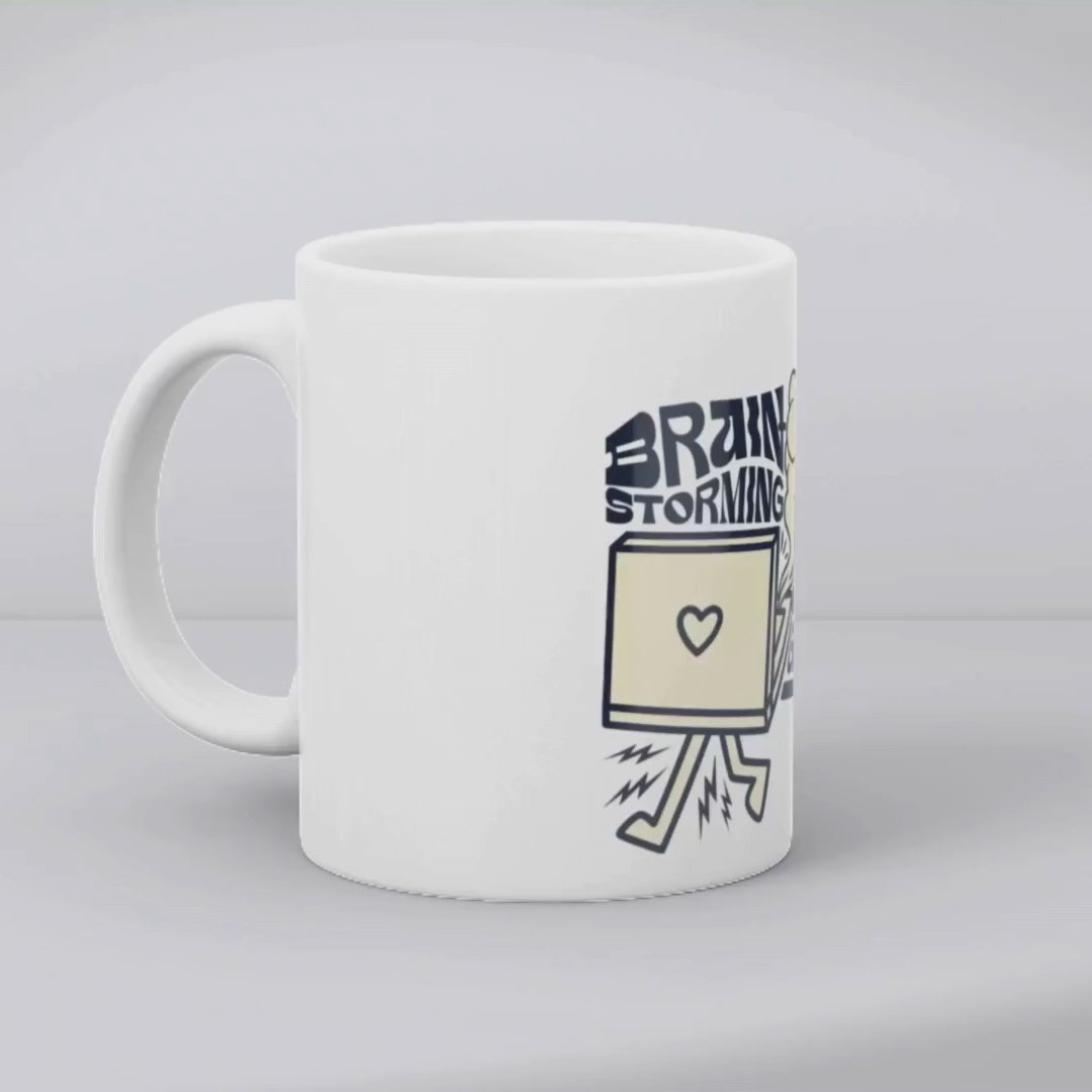 Brainstorming in progress – the perfect thinking mug for innovators and brew lovers.
